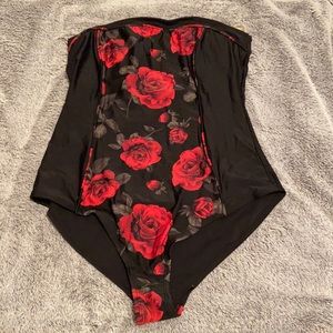 Black Strapless One Piece Bathing suit